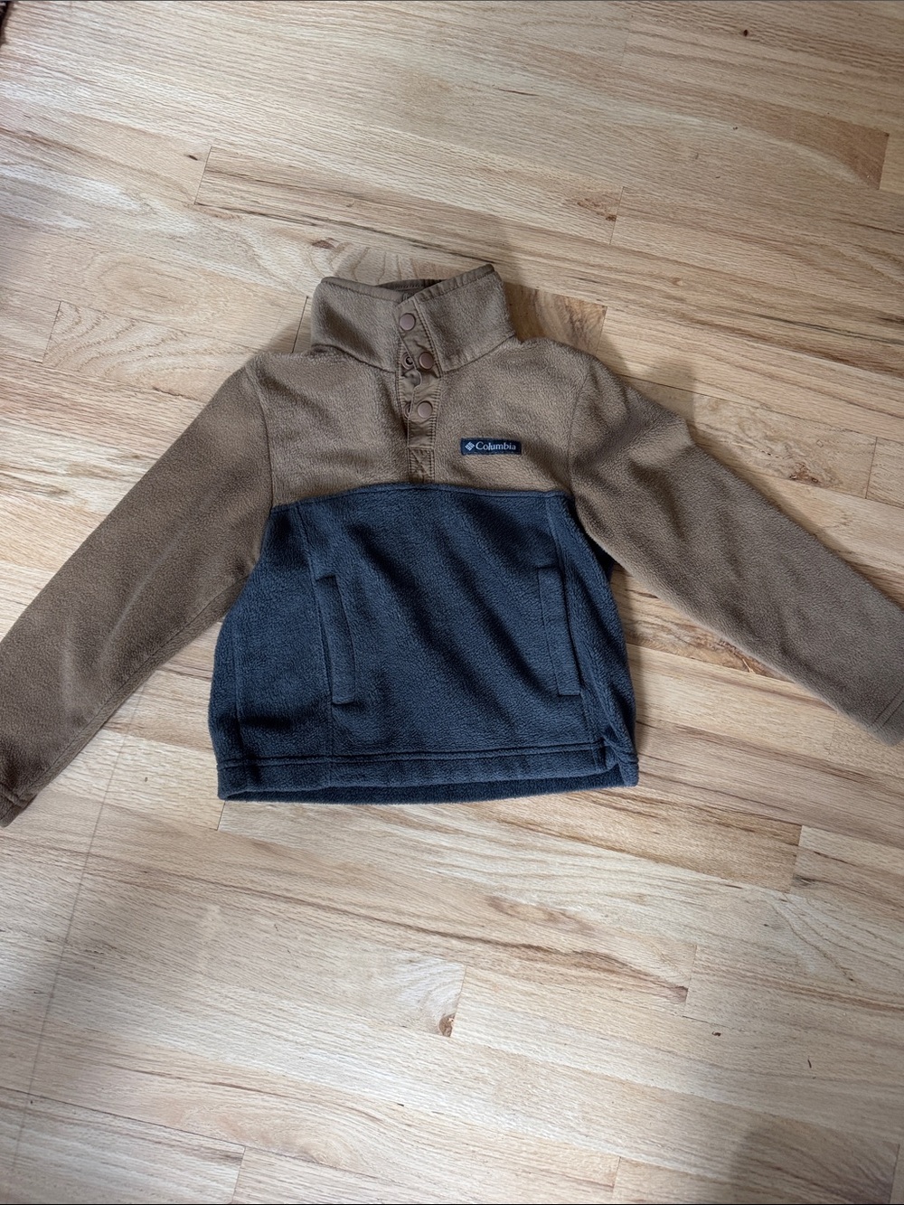 Columbia Kids Two-Tone Fleece Pullover - Tan & Charcoal